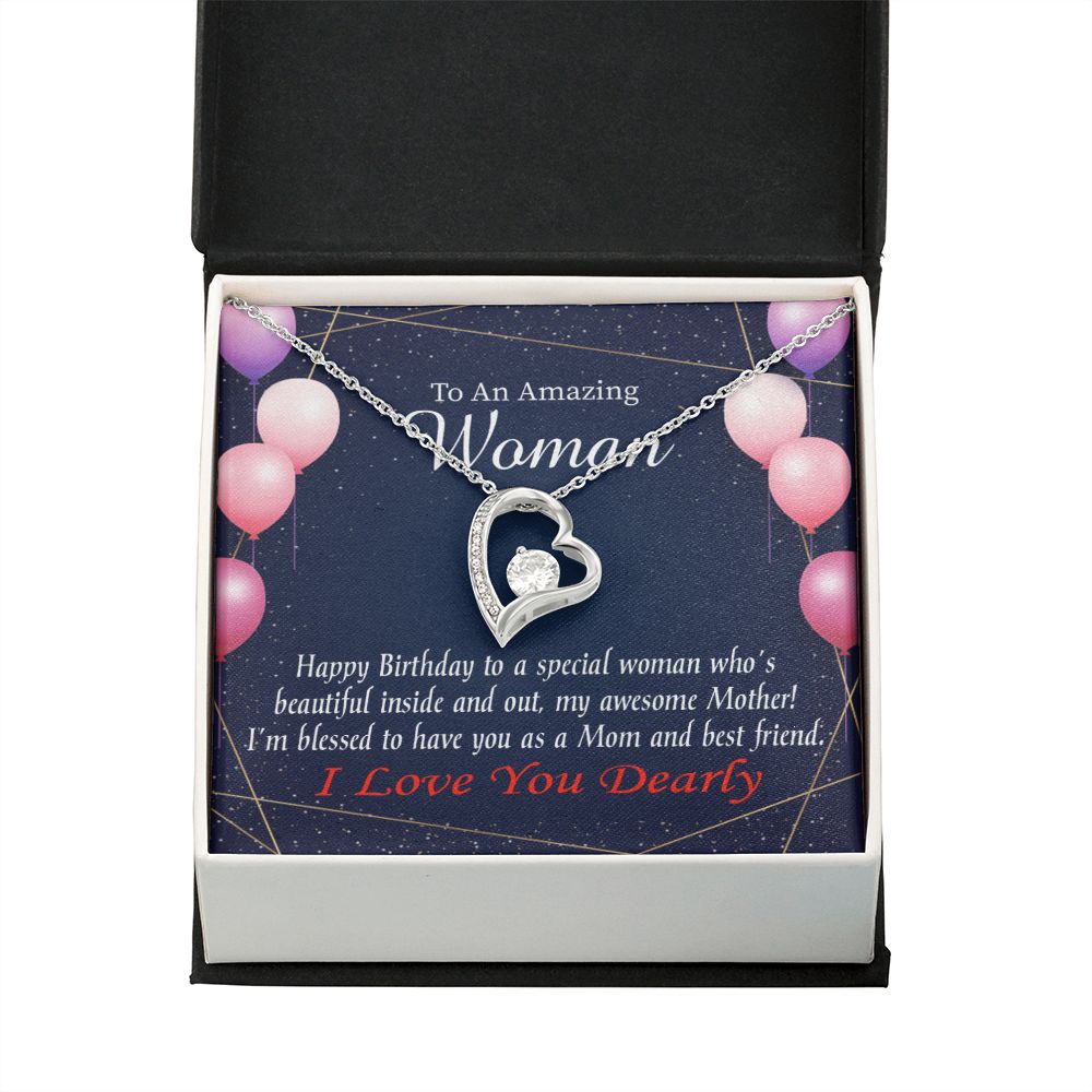 To Mom Birthday Message Mom and Best Friend Forever Necklace w Message Card-Express Your Love Gifts