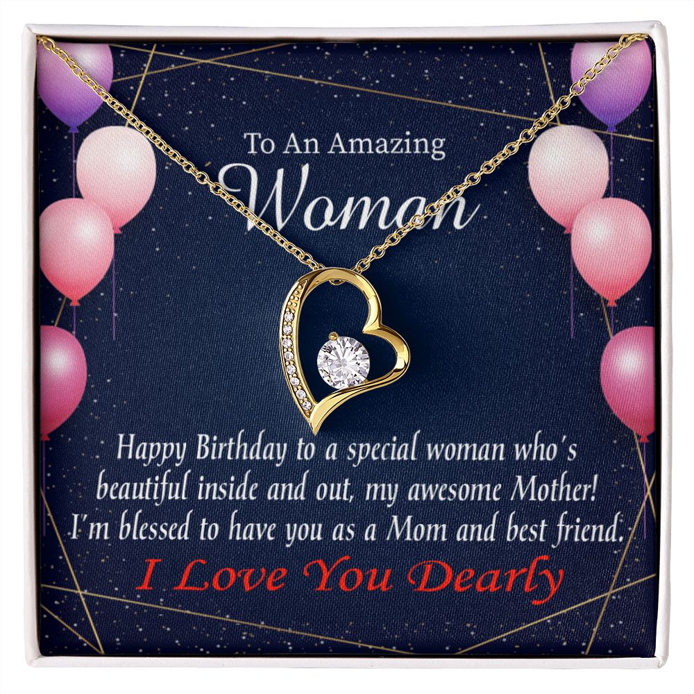 To Mom Birthday Message Mom and Best Friend Forever Necklace w Message Card-Express Your Love Gifts