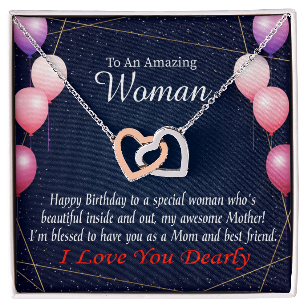 To Mom Birthday Message Mom and Best Friend Inseparable Necklace-Express Your Love Gifts