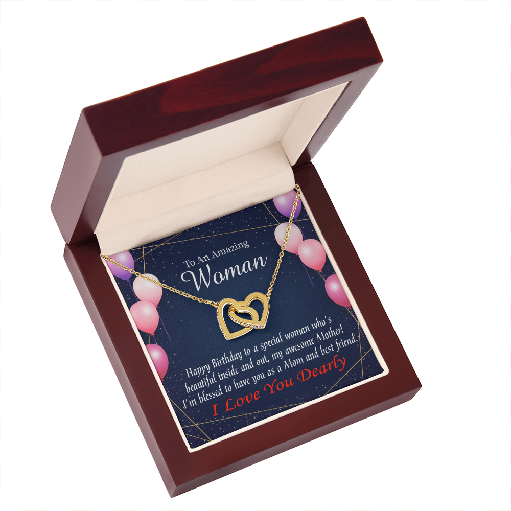 To Mom Birthday Message Mom and Best Friend Inseparable Necklace-Express Your Love Gifts