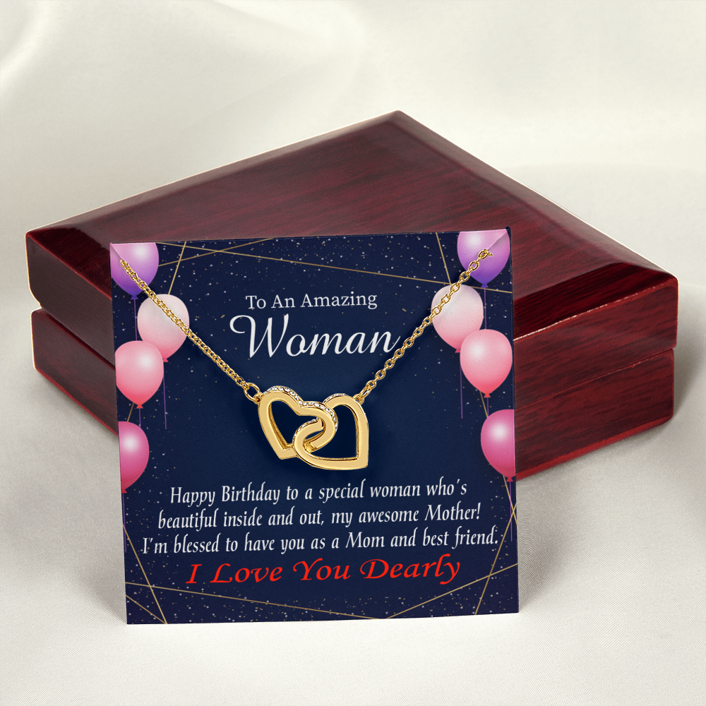 To Mom Birthday Message Mom and Best Friend Inseparable Necklace-Express Your Love Gifts
