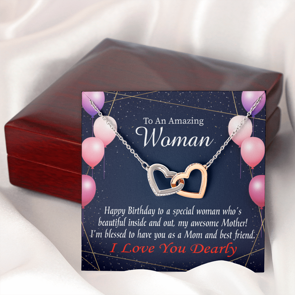 To Mom Birthday Message Mom and Best Friend Inseparable Necklace-Express Your Love Gifts