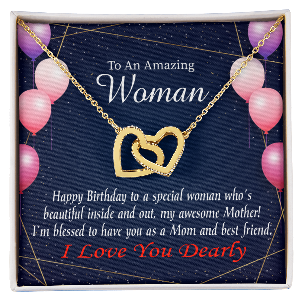 To Mom Birthday Message Mom and Best Friend Inseparable Necklace-Express Your Love Gifts