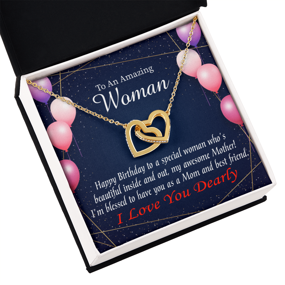 To Mom Birthday Message Mom and Best Friend Inseparable Necklace-Express Your Love Gifts