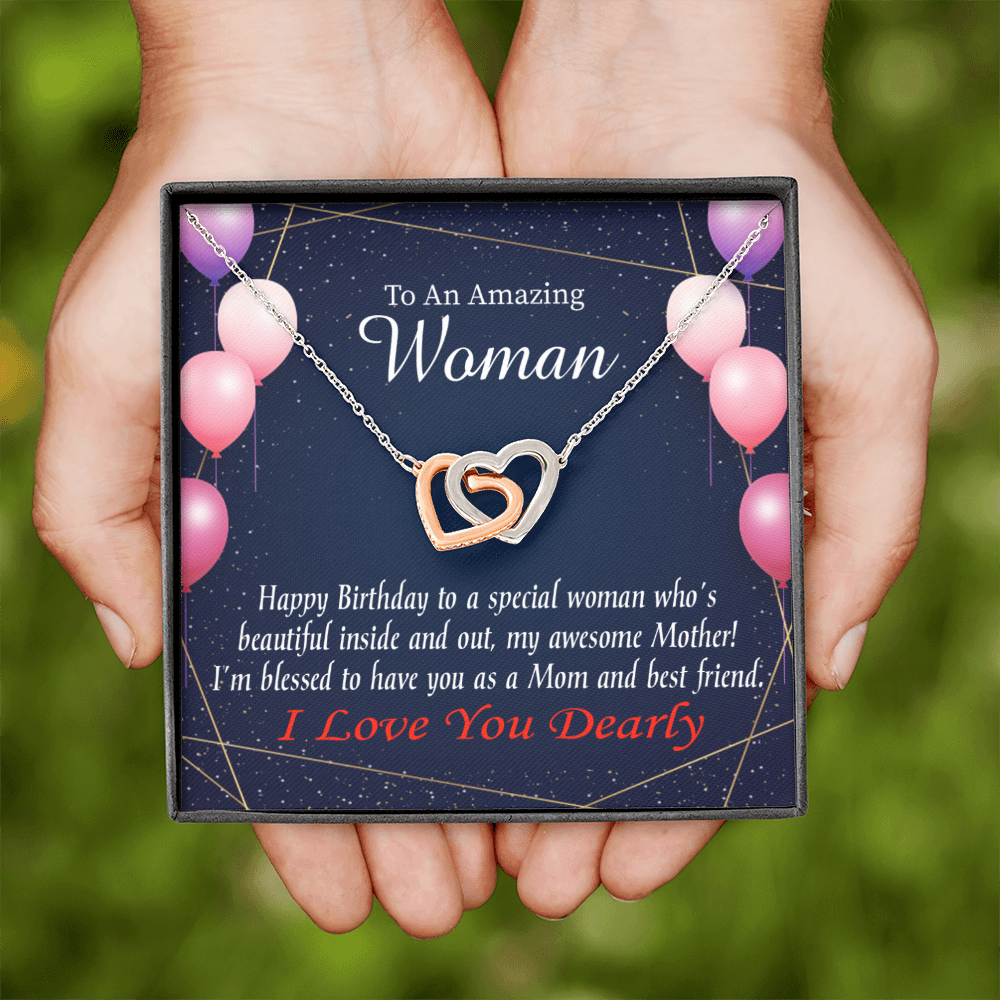 To Mom Birthday Message Mom and Best Friend Inseparable Necklace-Express Your Love Gifts