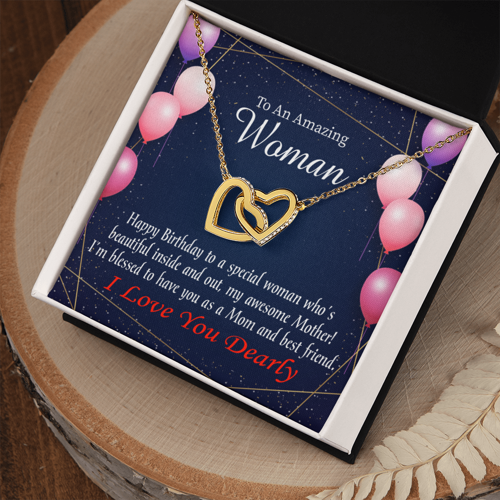 To Mom Birthday Message Mom and Best Friend Inseparable Necklace-Express Your Love Gifts