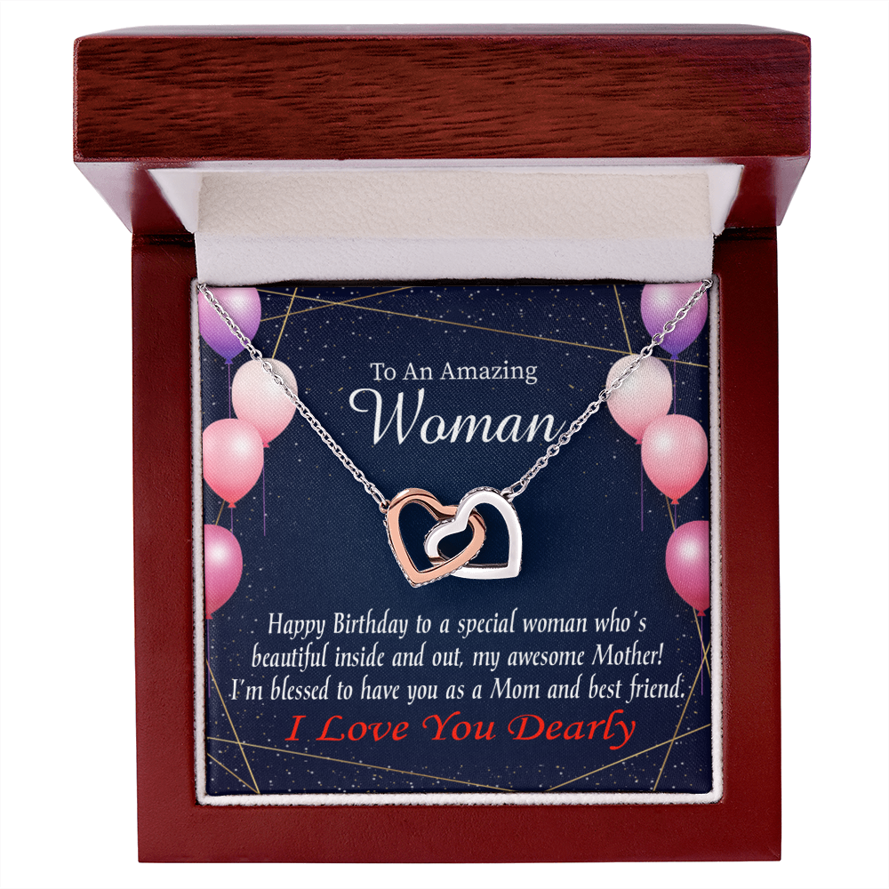 To Mom Birthday Message Mom and Best Friend Inseparable Necklace-Express Your Love Gifts