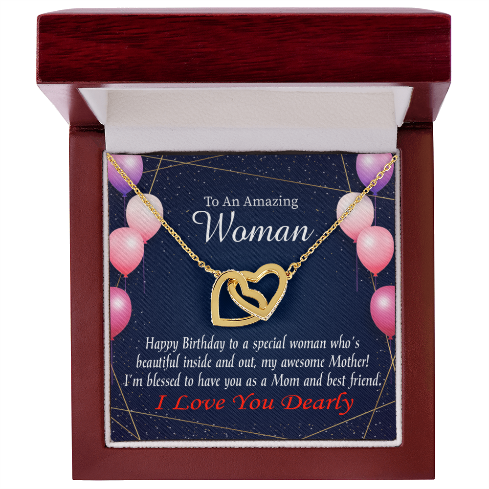 To Mom Birthday Message Mom and Best Friend Inseparable Necklace-Express Your Love Gifts