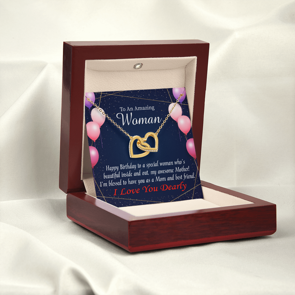 To Mom Birthday Message Mom and Best Friend Inseparable Necklace-Express Your Love Gifts