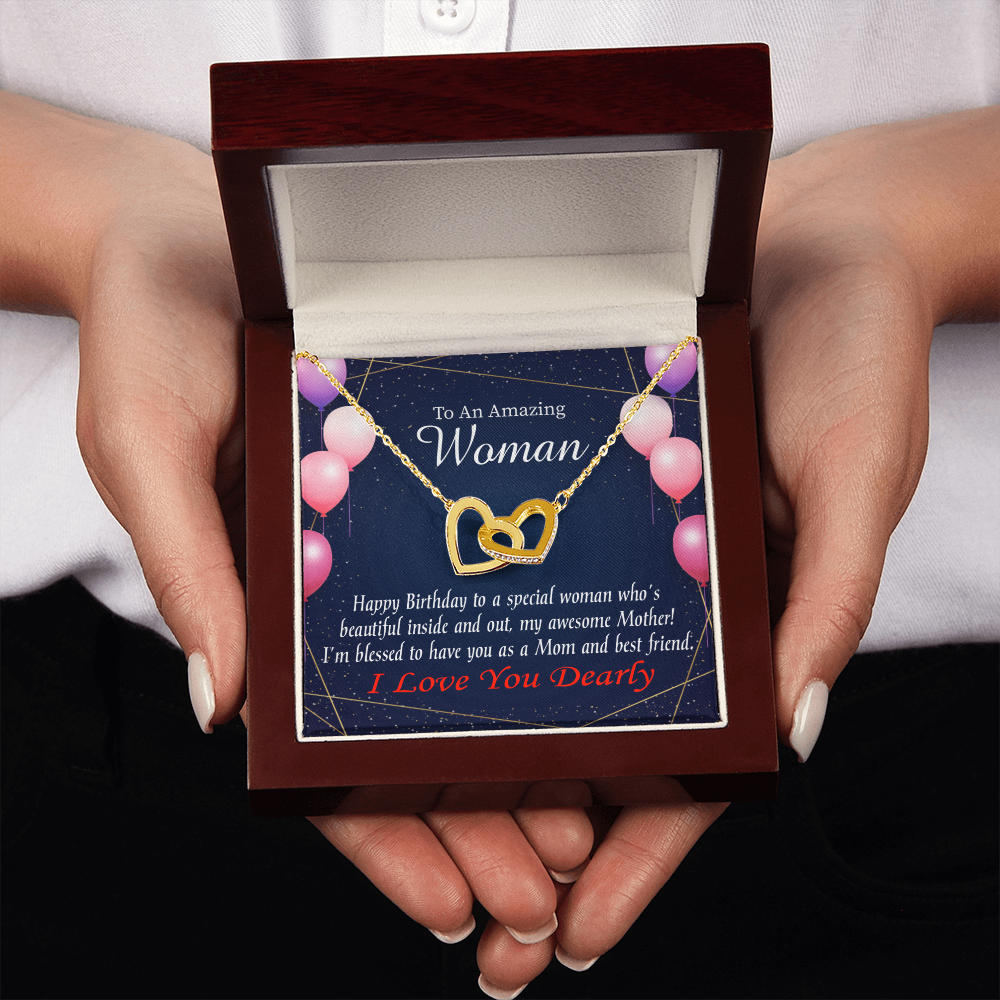 To Mom Birthday Message Mom and Best Friend Inseparable Necklace-Express Your Love Gifts