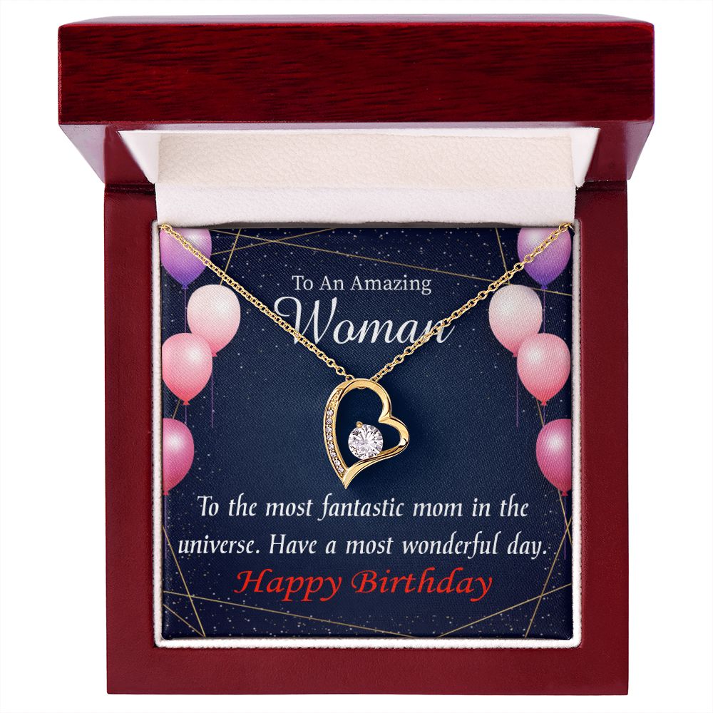 To Mom Birthday Message Most Fantastic Mom Forever Necklace w Message Card-Express Your Love Gifts