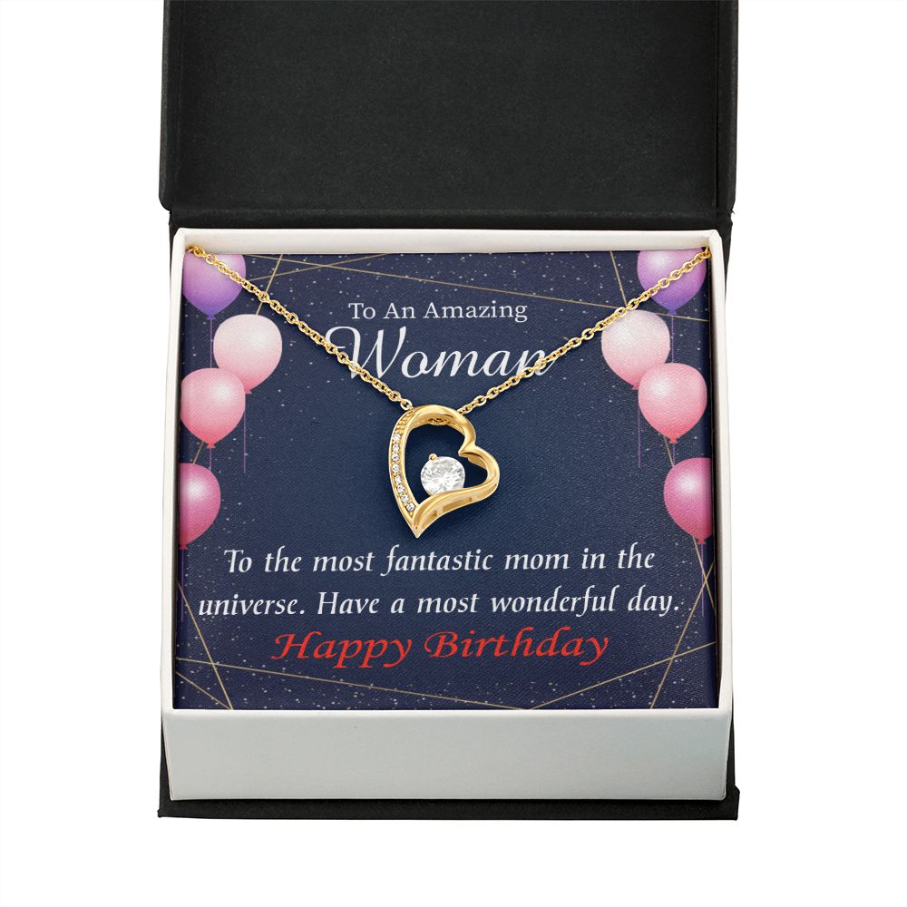 To Mom Birthday Message Most Fantastic Mom Forever Necklace w Message Card-Express Your Love Gifts