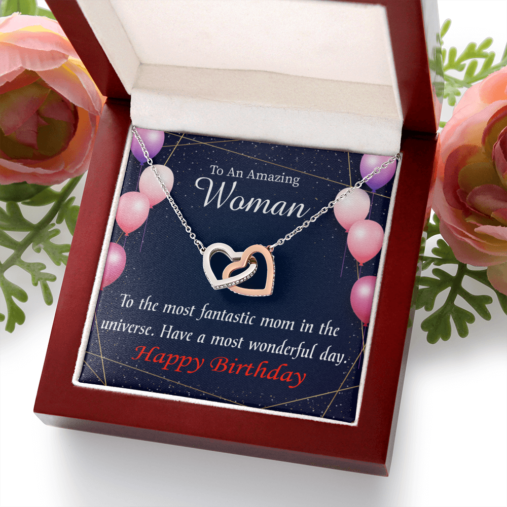 To Mom Birthday Message Most Fantastic Mom Inseparable Necklace-Express Your Love Gifts