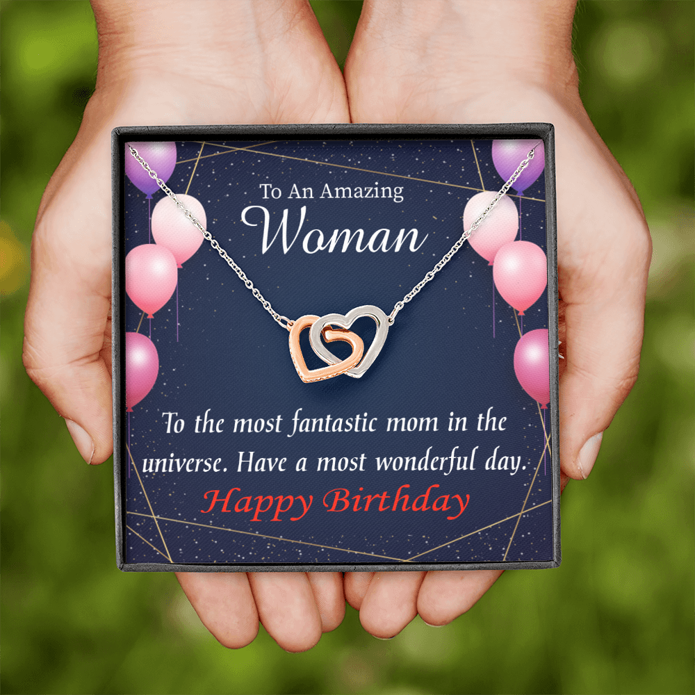 To Mom Birthday Message Most Fantastic Mom Inseparable Necklace-Express Your Love Gifts
