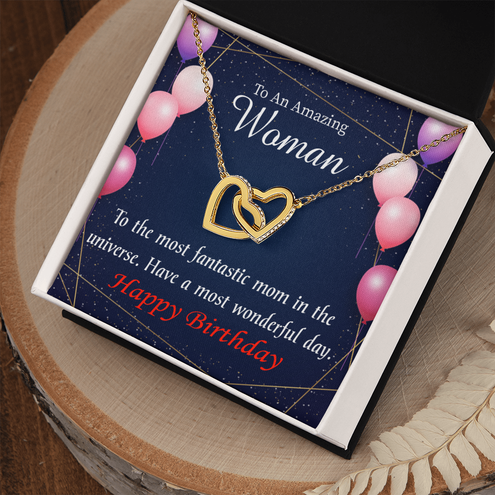To Mom Birthday Message Most Fantastic Mom Inseparable Necklace-Express Your Love Gifts