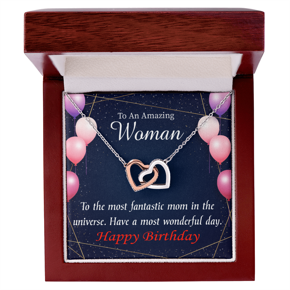To Mom Birthday Message Most Fantastic Mom Inseparable Necklace-Express Your Love Gifts