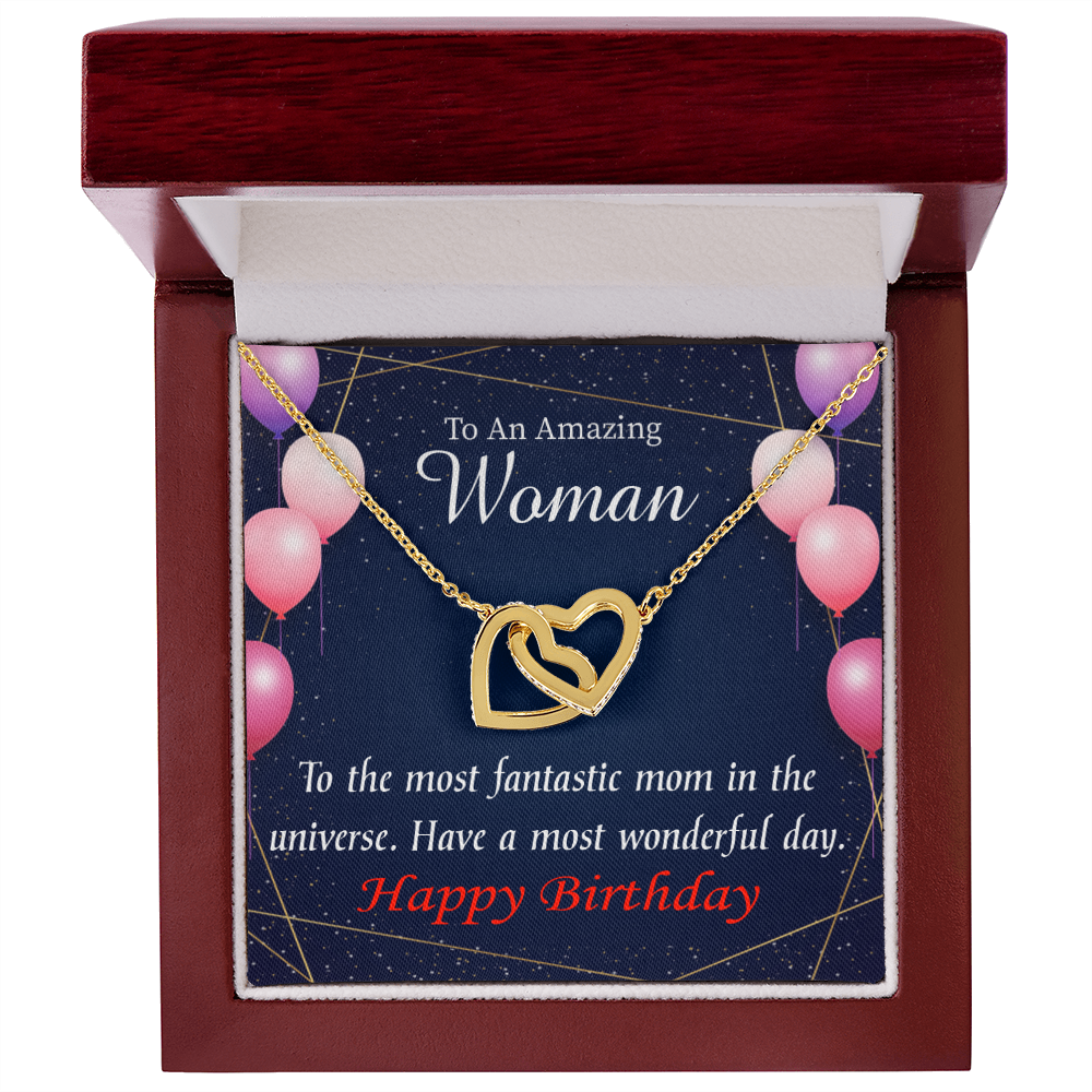 To Mom Birthday Message Most Fantastic Mom Inseparable Necklace-Express Your Love Gifts