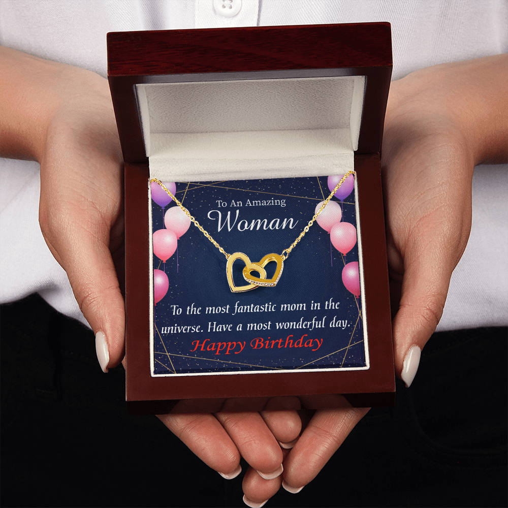 To Mom Birthday Message Most Fantastic Mom Inseparable Necklace-Express Your Love Gifts