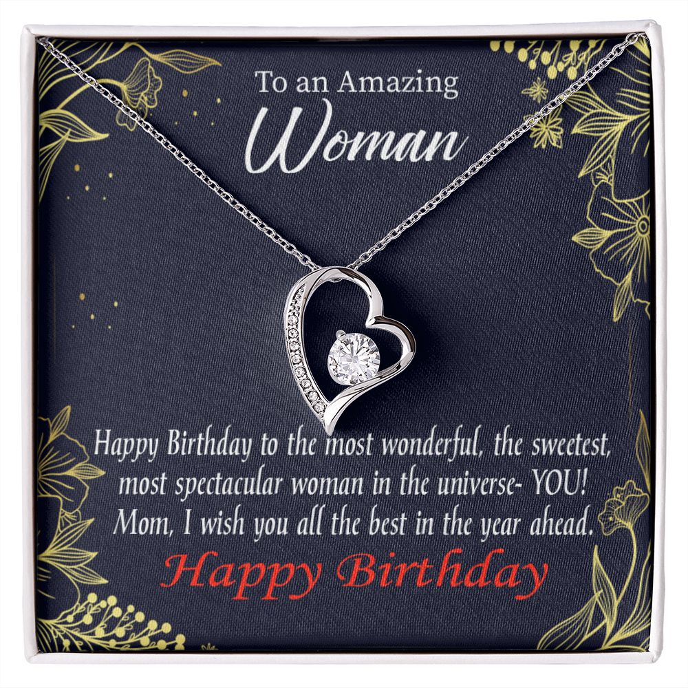 To Mom Birthday Message Spectacular Woman Forever Necklace w Message Card-Express Your Love Gifts