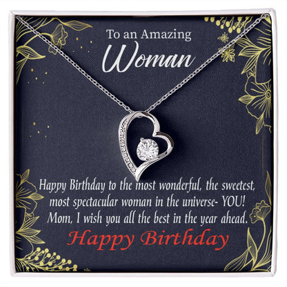To Mom Birthday Message Spectacular Woman Forever Necklace w Message Card-Express Your Love Gifts