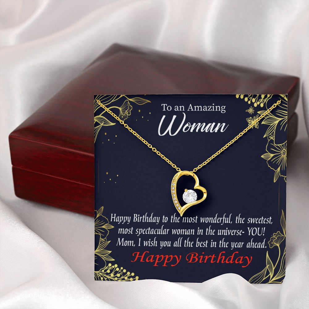 To Mom Birthday Message Spectacular Woman Forever Necklace w Message Card-Express Your Love Gifts