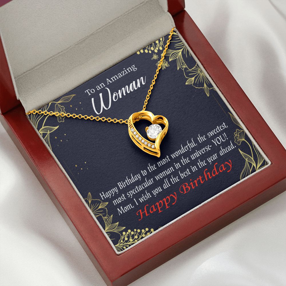 To Mom Birthday Message Spectacular Woman Forever Necklace w Message Card-Express Your Love Gifts