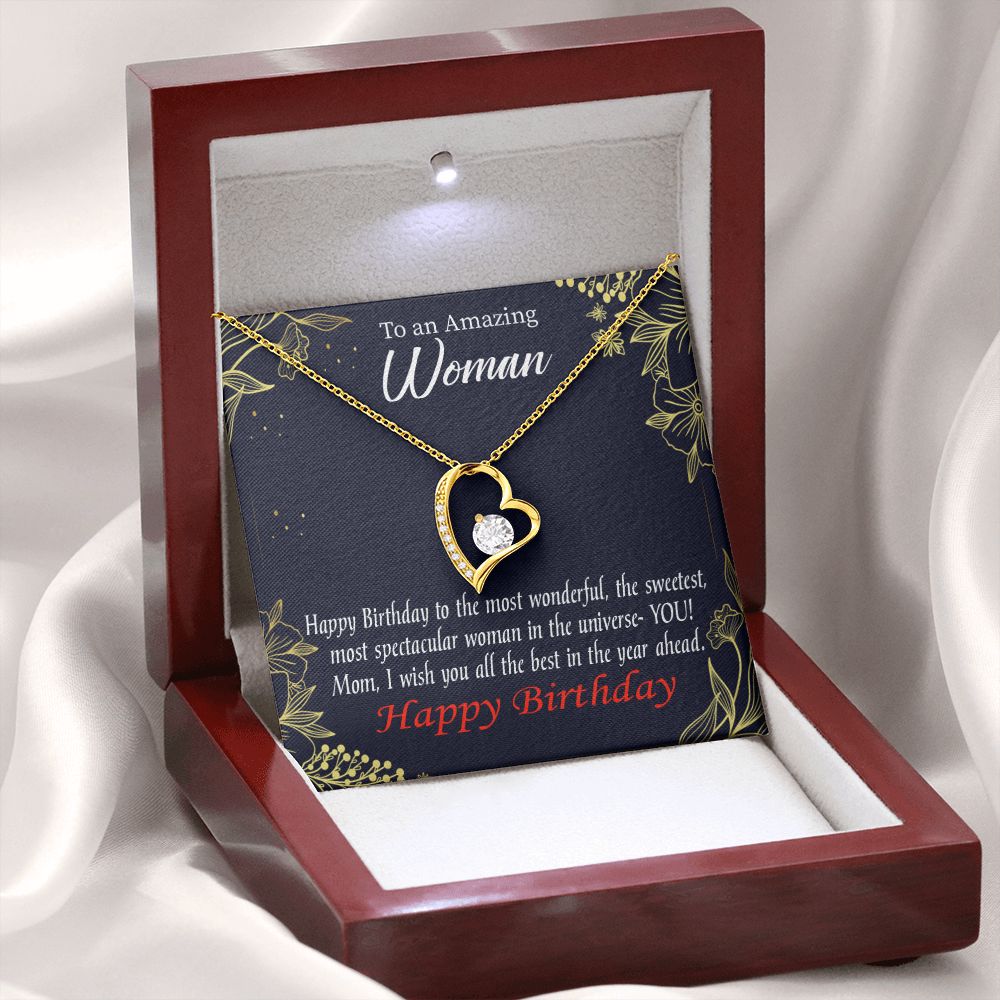 To Mom Birthday Message Spectacular Woman Forever Necklace w Message Card-Express Your Love Gifts