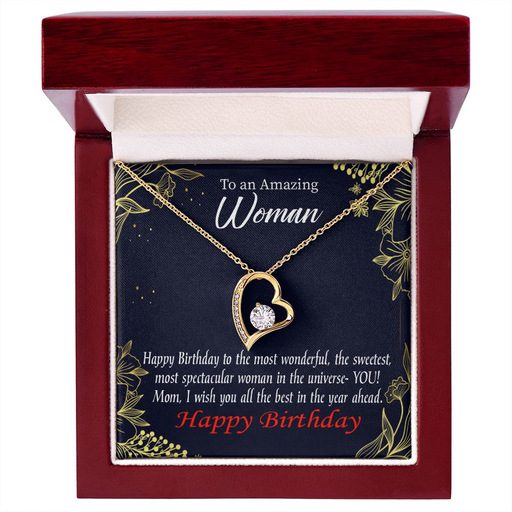 To Mom Birthday Message Spectacular Woman Forever Necklace w Message Card-Express Your Love Gifts