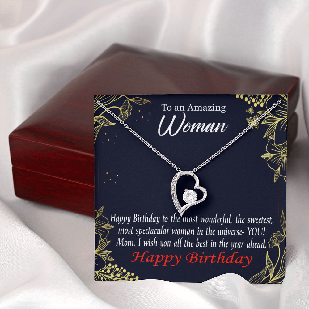 To Mom Birthday Message Spectacular Woman Forever Necklace w Message Card-Express Your Love Gifts