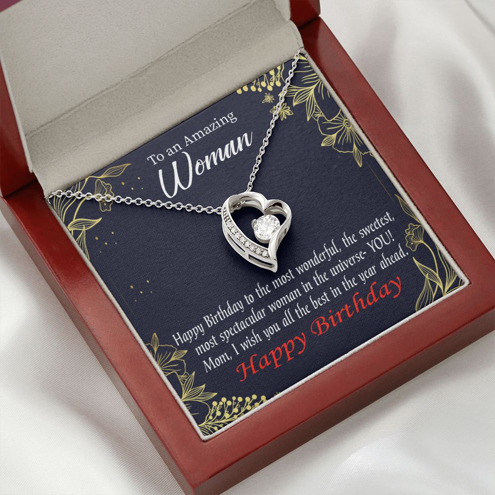 To Mom Birthday Message Spectacular Woman Forever Necklace w Message Card-Express Your Love Gifts