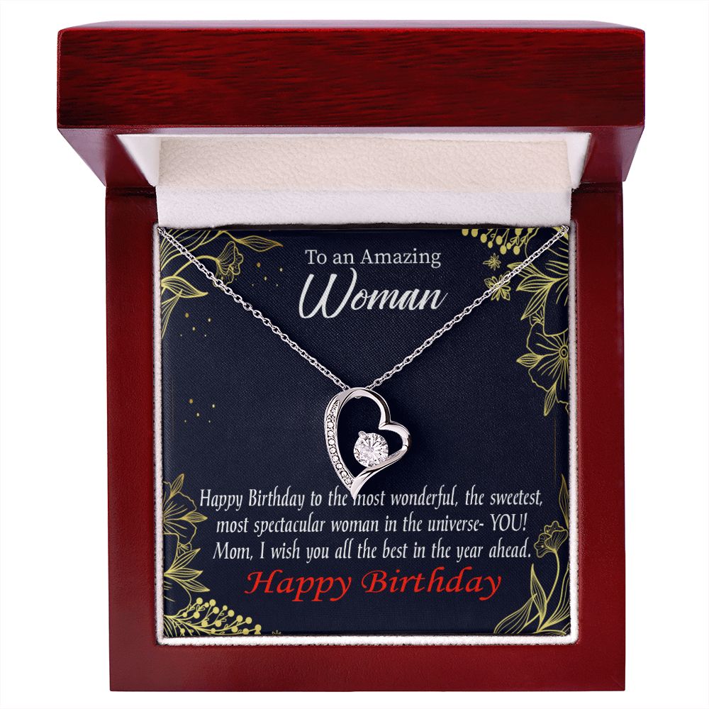 To Mom Birthday Message Spectacular Woman Forever Necklace w Message Card-Express Your Love Gifts