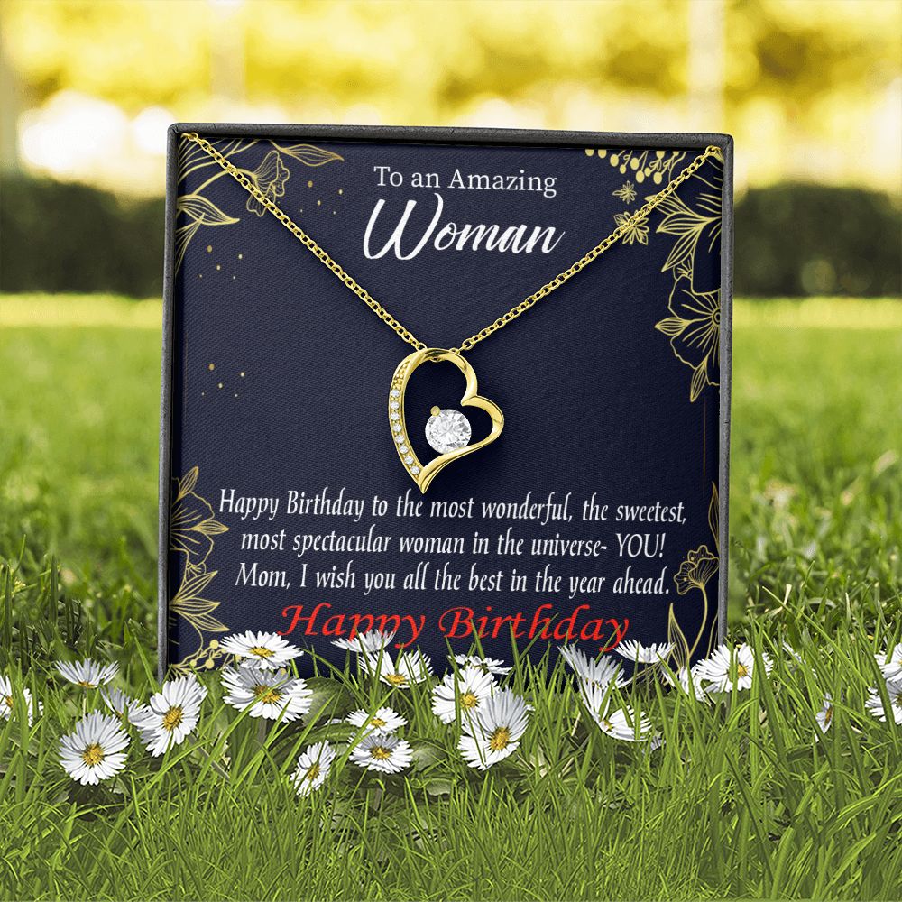 To Mom Birthday Message Spectacular Woman Forever Necklace w Message Card-Express Your Love Gifts
