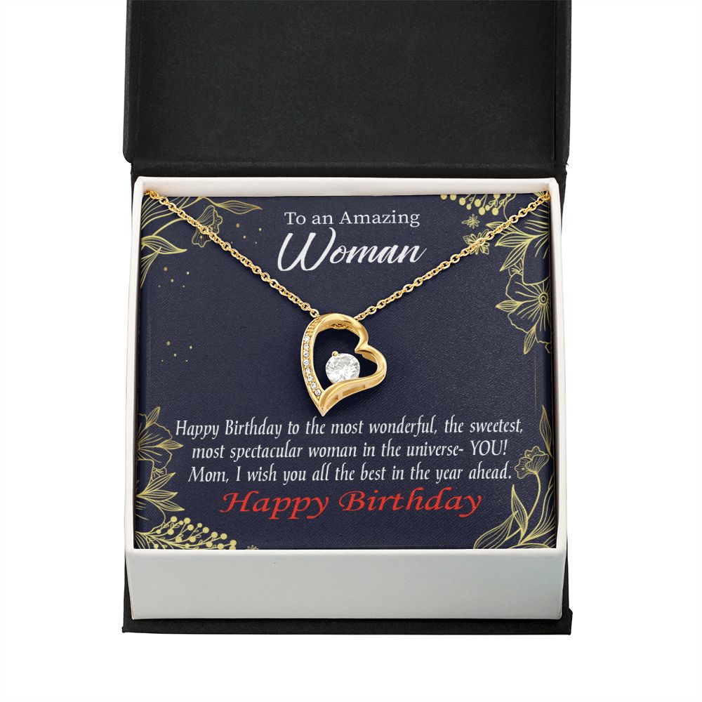 To Mom Birthday Message Spectacular Woman Forever Necklace w Message Card-Express Your Love Gifts