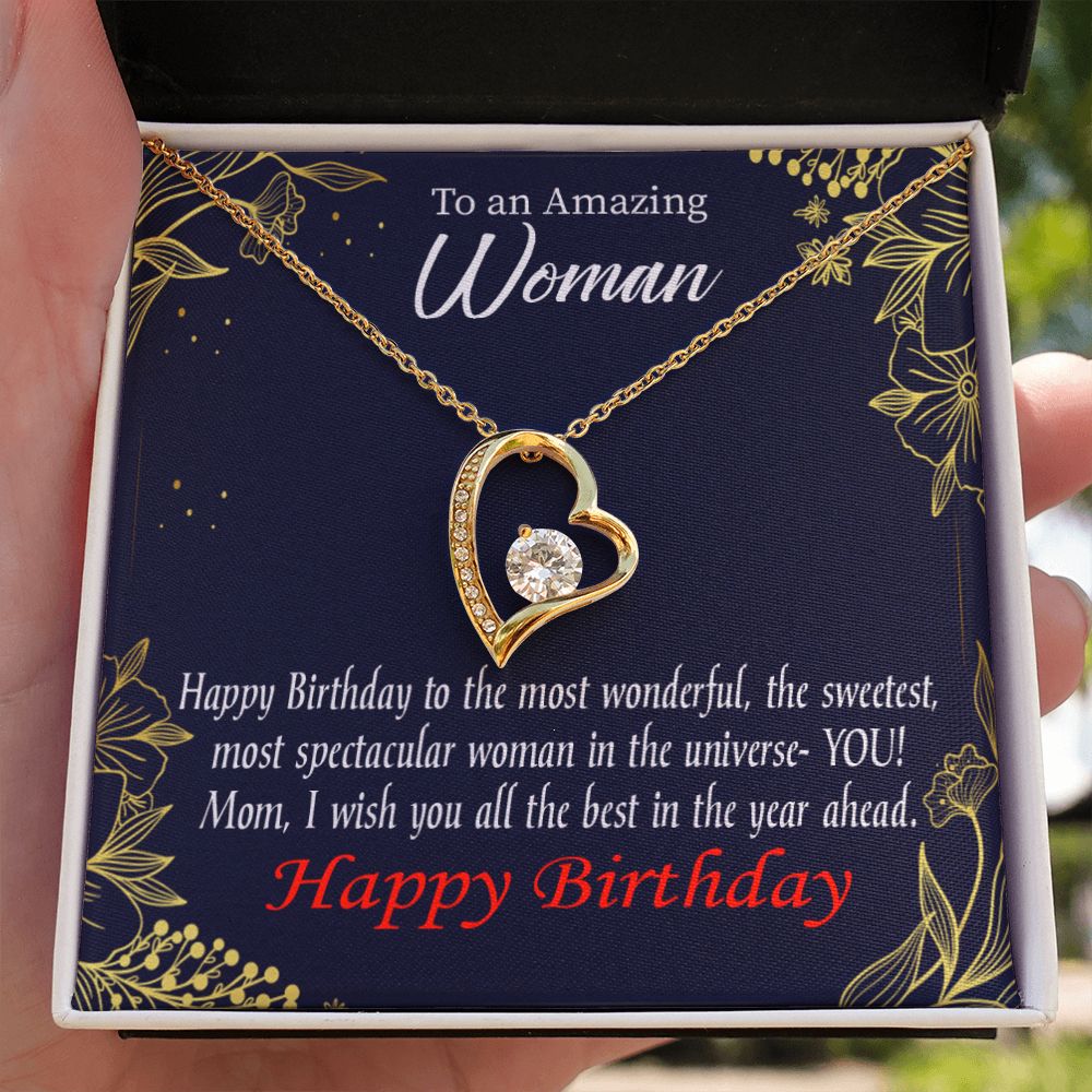 To Mom Birthday Message Spectacular Woman Forever Necklace w Message Card-Express Your Love Gifts