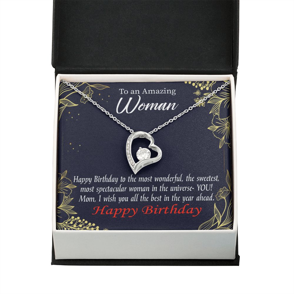 To Mom Birthday Message Spectacular Woman Forever Necklace w Message Card-Express Your Love Gifts
