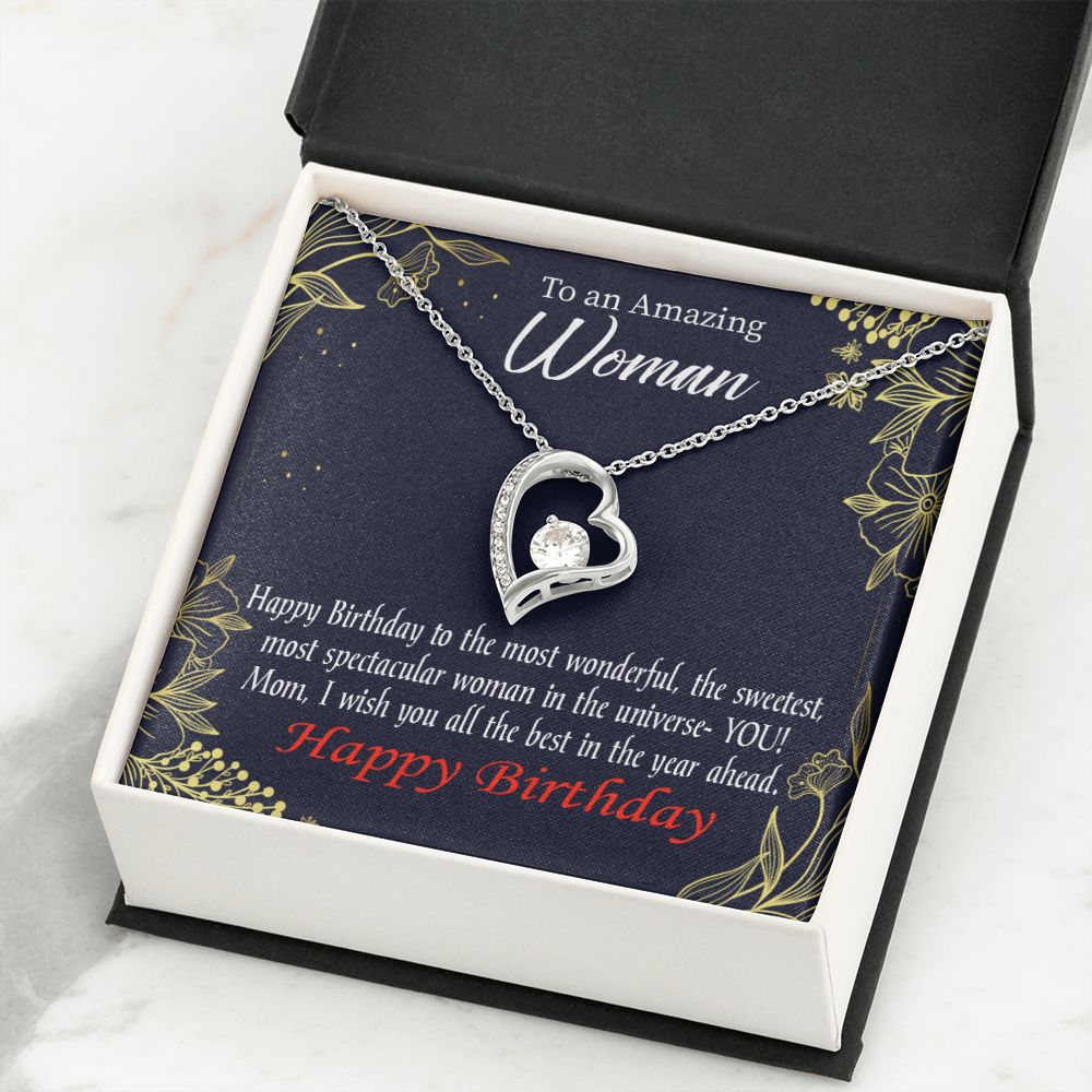 To Mom Birthday Message Spectacular Woman Forever Necklace w Message Card-Express Your Love Gifts