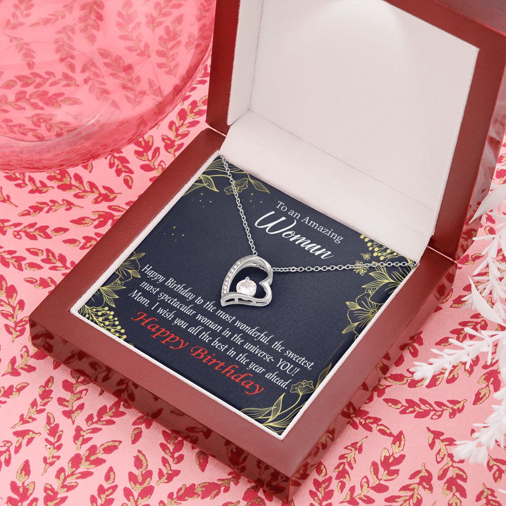 To Mom Birthday Message Spectacular Woman Forever Necklace w Message Card-Express Your Love Gifts