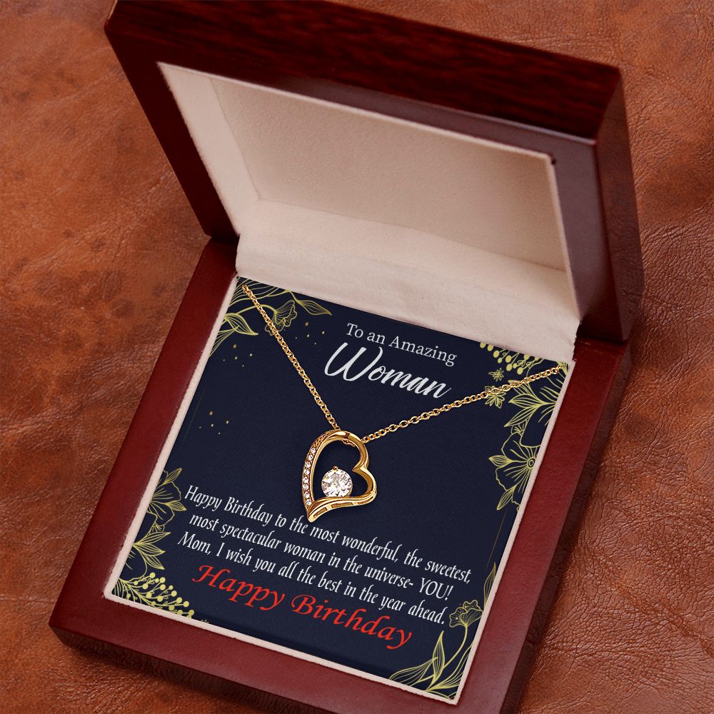 To Mom Birthday Message Spectacular Woman Forever Necklace w Message Card-Express Your Love Gifts