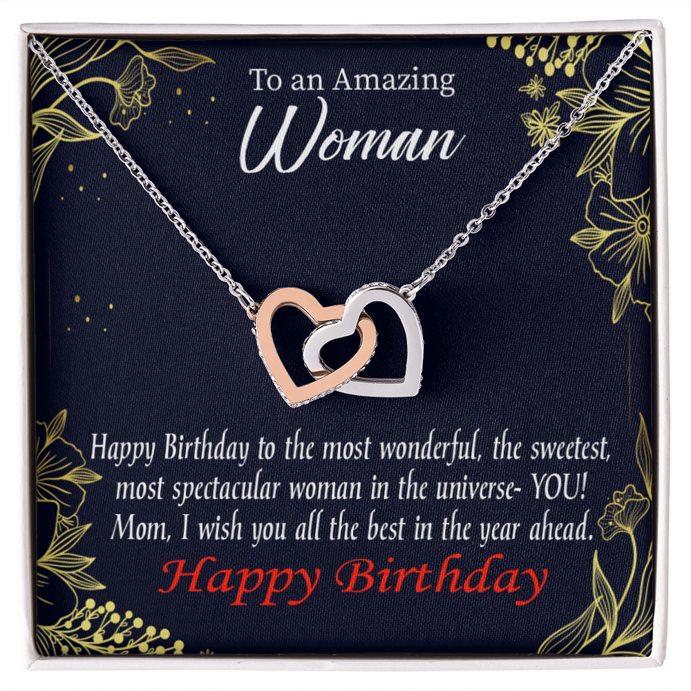 To Mom Birthday Message Spectacular Woman Inseparable Necklace-Express Your Love Gifts
