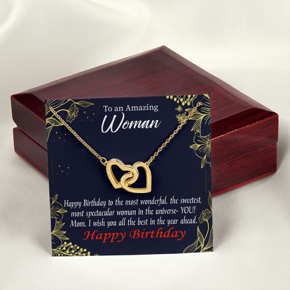 To Mom Birthday Message Spectacular Woman Inseparable Necklace-Express Your Love Gifts