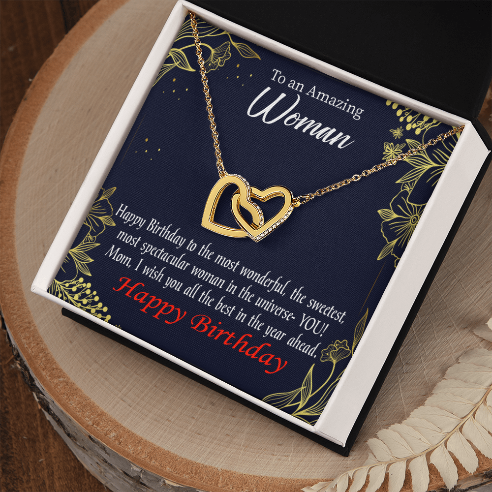 To Mom Birthday Message Spectacular Woman Inseparable Necklace-Express Your Love Gifts