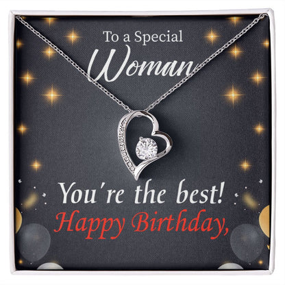 To Mom Birthday Message The Best Mom Forever Necklace w Message Card-Express Your Love Gifts