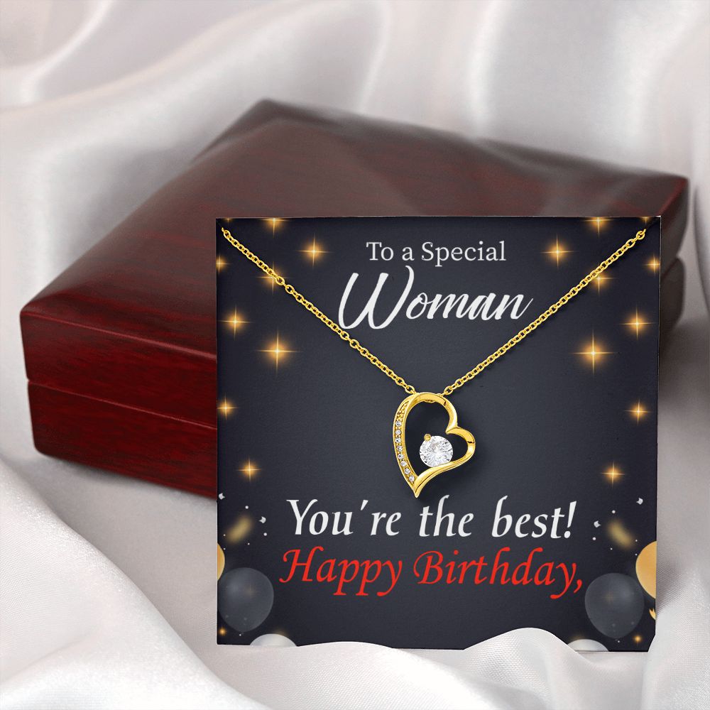 To Mom Birthday Message The Best Mom Forever Necklace w Message Card-Express Your Love Gifts