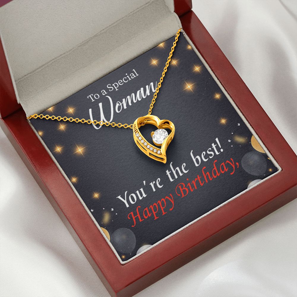 To Mom Birthday Message The Best Mom Forever Necklace w Message Card-Express Your Love Gifts
