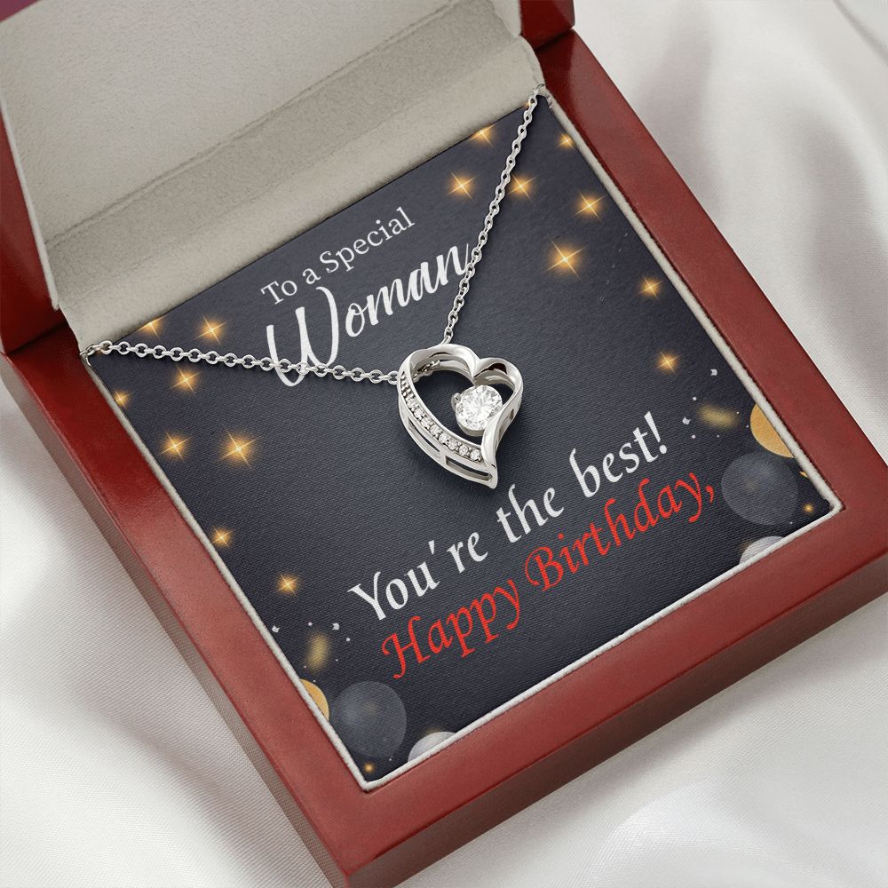 To Mom Birthday Message The Best Mom Forever Necklace w Message Card-Express Your Love Gifts
