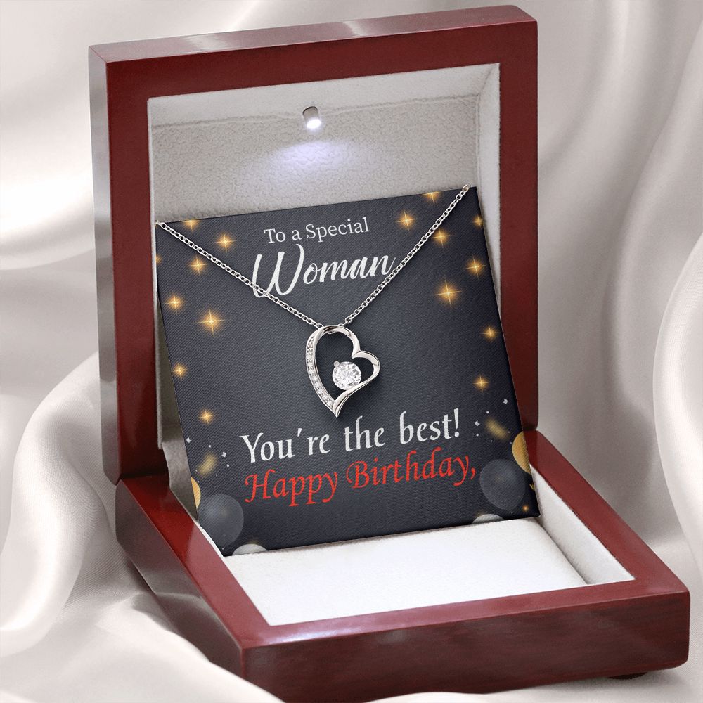 To Mom Birthday Message The Best Mom Forever Necklace w Message Card-Express Your Love Gifts