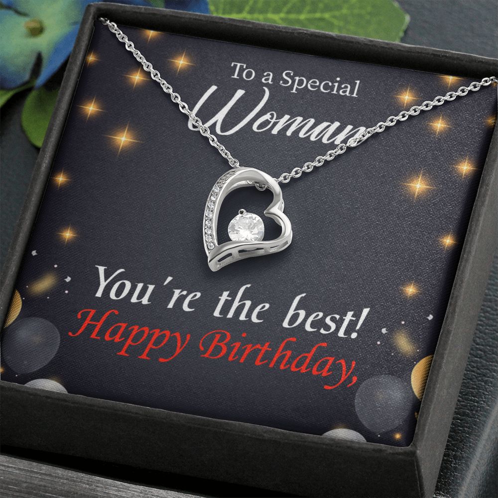 To Mom Birthday Message The Best Mom Forever Necklace w Message Card-Express Your Love Gifts