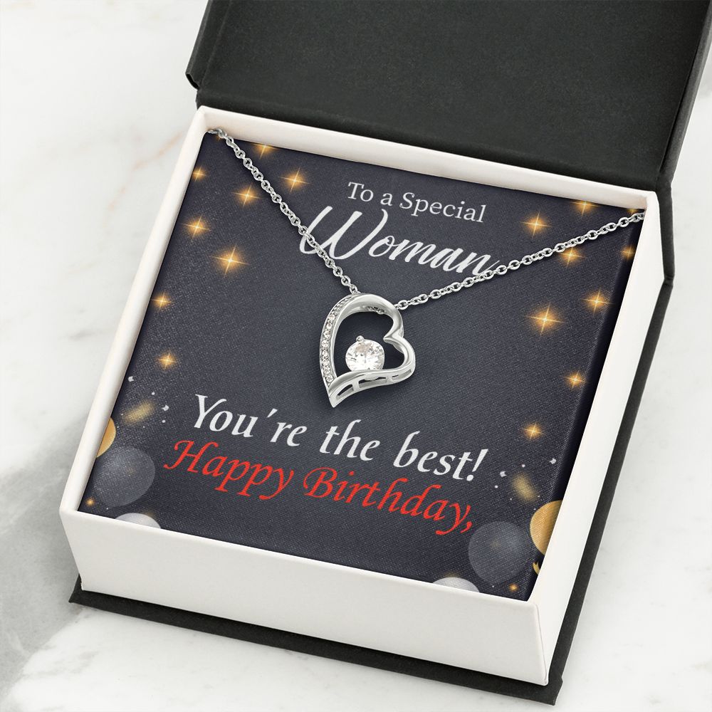 To Mom Birthday Message The Best Mom Forever Necklace w Message Card-Express Your Love Gifts
