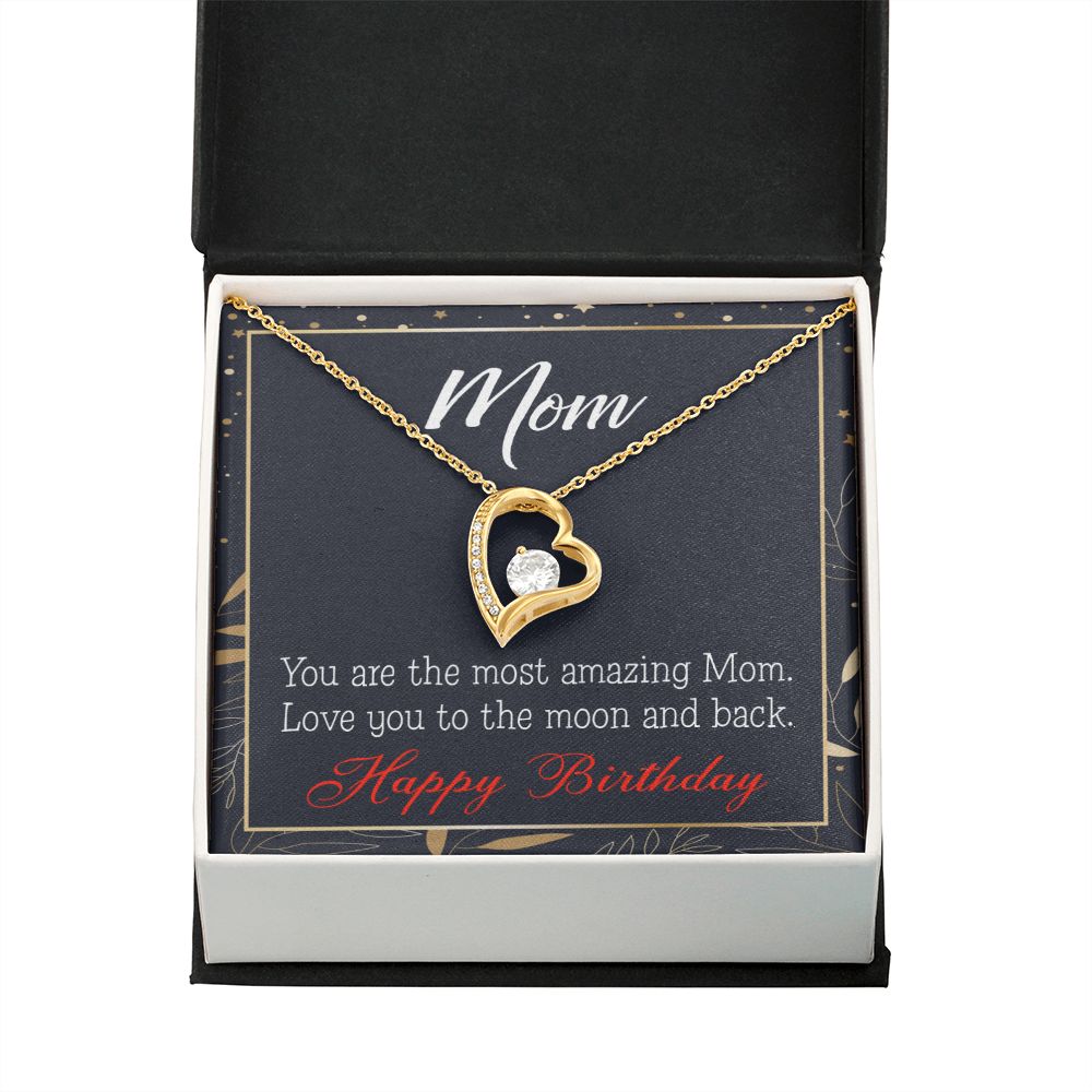 To Mom Birthday Message To the Moon and Back Forever Necklace w Message Card-Express Your Love Gifts