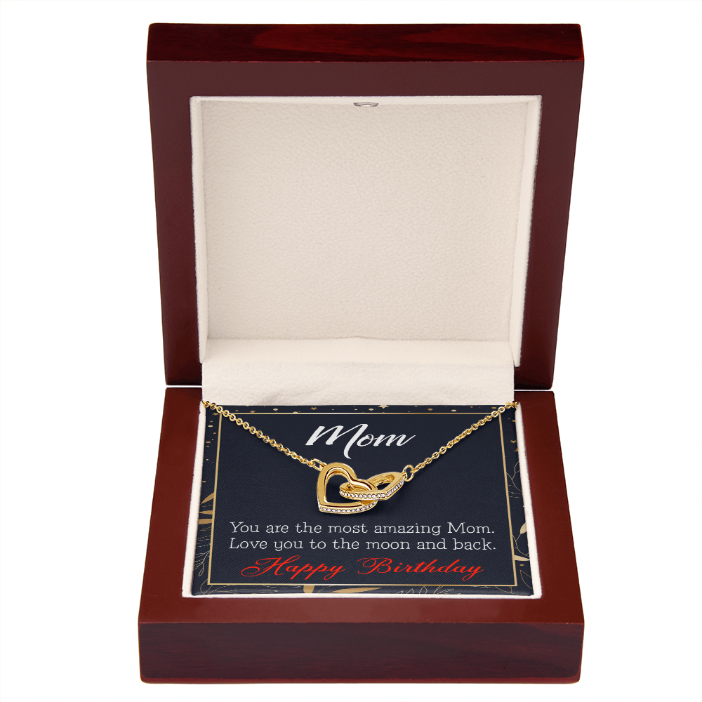 To Mom Birthday Message To the Moon and Back Inseparable Necklace-Express Your Love Gifts